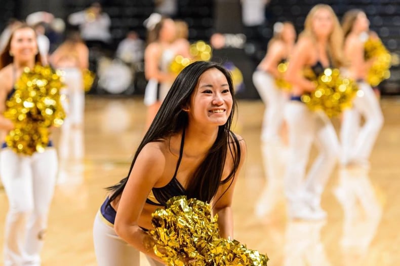 Georgia Tech Goldrush Dance Team's Custom cheer uniform