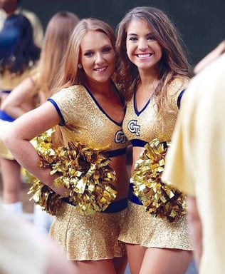 Georgia Tech Goldrush Dance Team's Custom cheer uniform