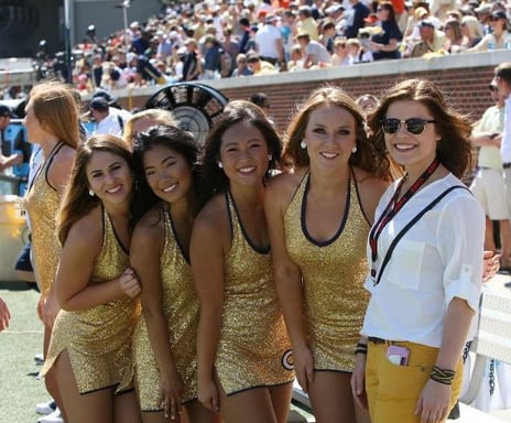 Georgia Tech Goldrush Dance Team's Custom cheer uniform