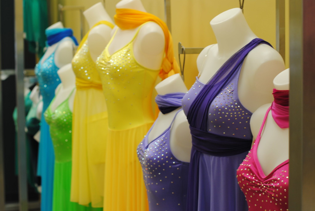 Rhinestoned bright costumes