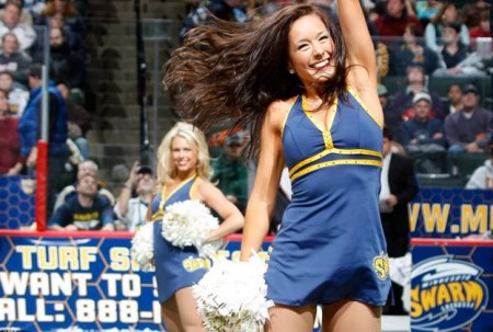 Betsey performing on the Swarm Performance Team
