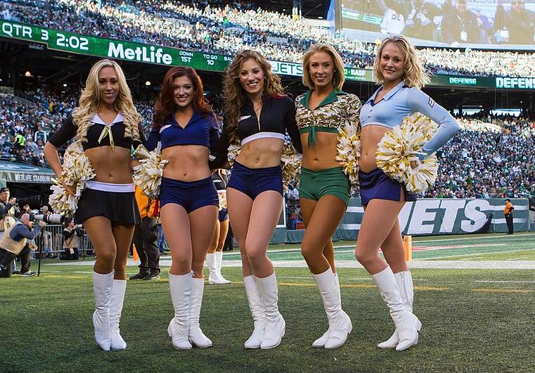 New York Jets Flight Crew Cheerleaders military outfits for 2015 created by The Line Up