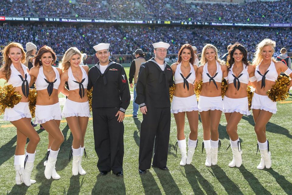 Minnesota Vikings Cheerleaders military outfits created by The Line Up 2015