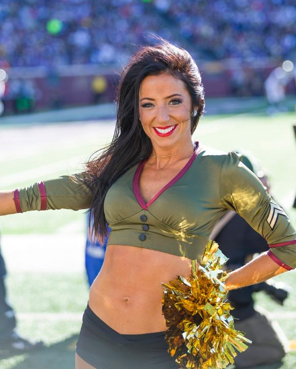 Minnesota Vikings Cheerleaders military outfits created by The Line Up 2015