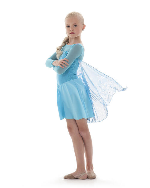 Elsa Frozen dance costume with cape, blue Frozen costume, The Line Up