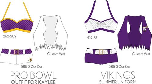 Vikings Cheerleaders summer uniform illustration