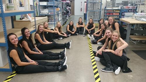 The Line Up behind the scenes of the 25 year anniversary video, St. Thomas Dance Team 2015