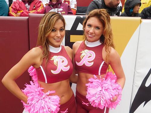 Washington Redskins Cheerleaders, Breast Cancer Awareness Uniforms, The Line Up,