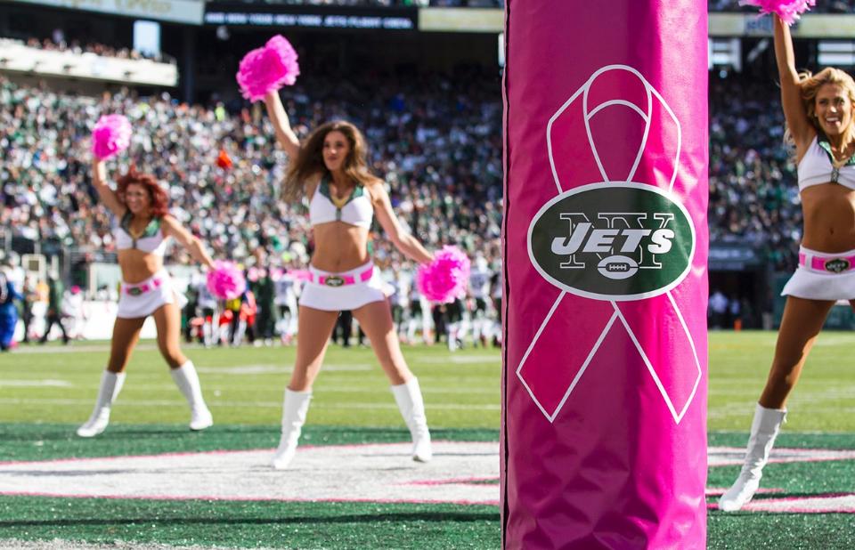 New York Jets Flight Crew, Breast Cancer Awareness,pink belts, The Line Up