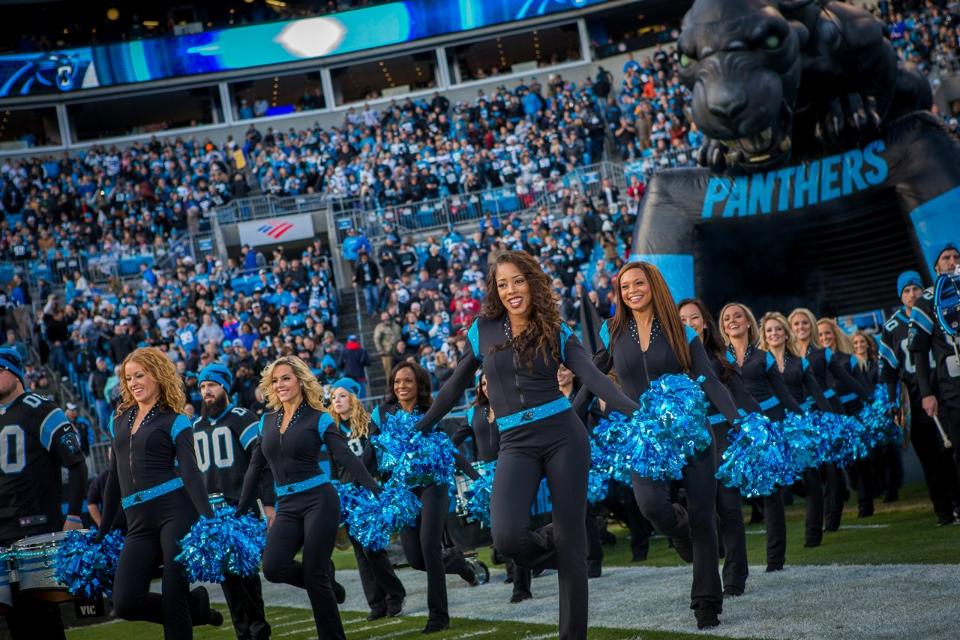 Black Catsuit Carolina Panthers Cheerleaders Topcats uniform