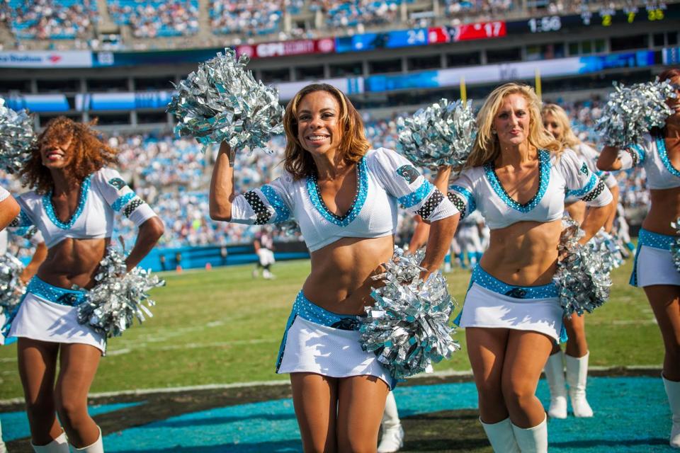 White Carolina Panthers Cheerleaders Topcats uniform