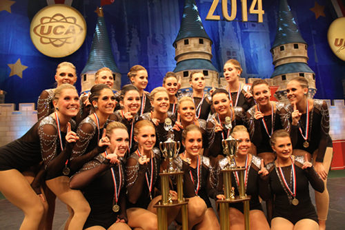 University of St Thomas Jazz costume, UST Dance team, black with rhinestone chain shoulders, The Line Up