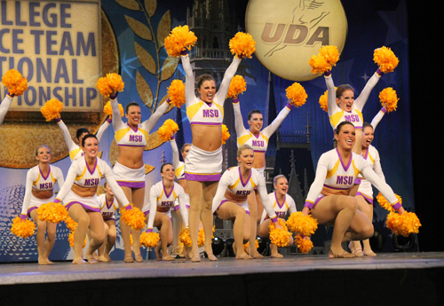 Mankato State University dance team, pom costume, The Line UP