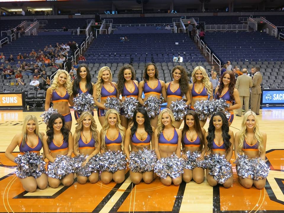 Phoenix Suns Dancers 2014 2015, The Line Up, New uniforms, purple and orange, sublimated