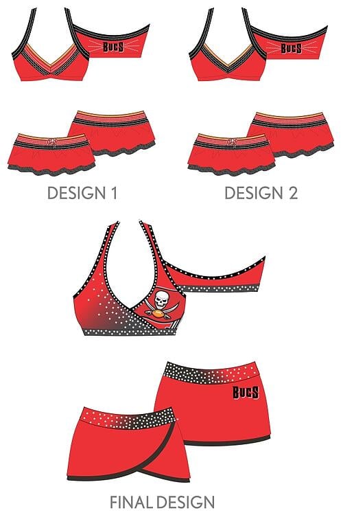 The Line Up - Tampa Bay Buccaneer Cheerleaders Costume Designs