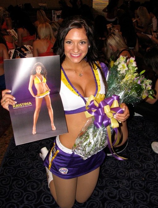 Kristina winning for pose in the Vikings for the 2009-2010 calander