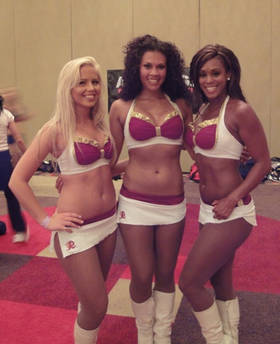 Washington Redskins Cheerleaders in their new outfits. Check out the ruffles!