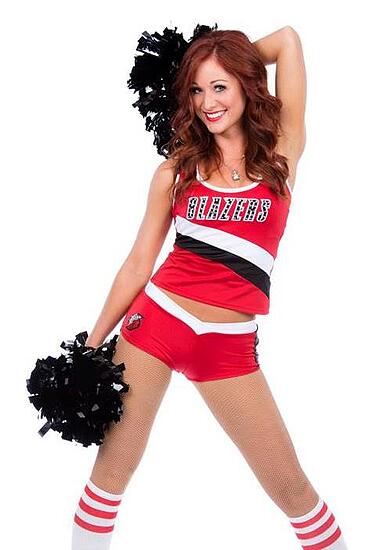 Portland Blazers Dancers, Uniforms, The Line Up, red sporty uniform tank top and short