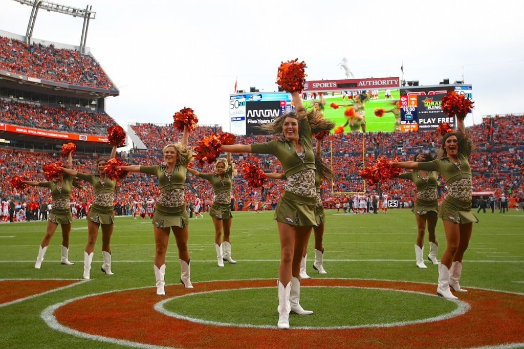 Denver Broncos Cheerleaders military outfits, 2015, The Line Up