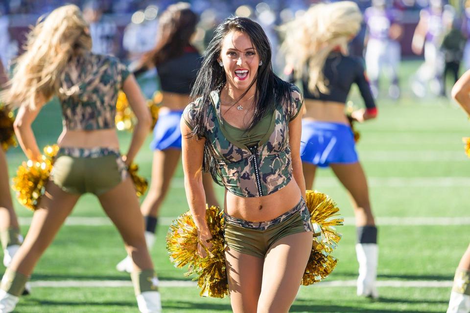 Minnesota Vikings Cheerleaders military outfits created by The Line Up 2015