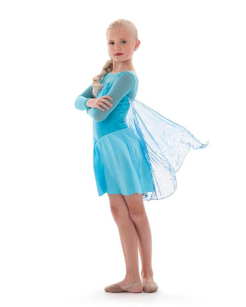 Elsa Frozen dance costume with cape, blue Frozen costume, The Line Up