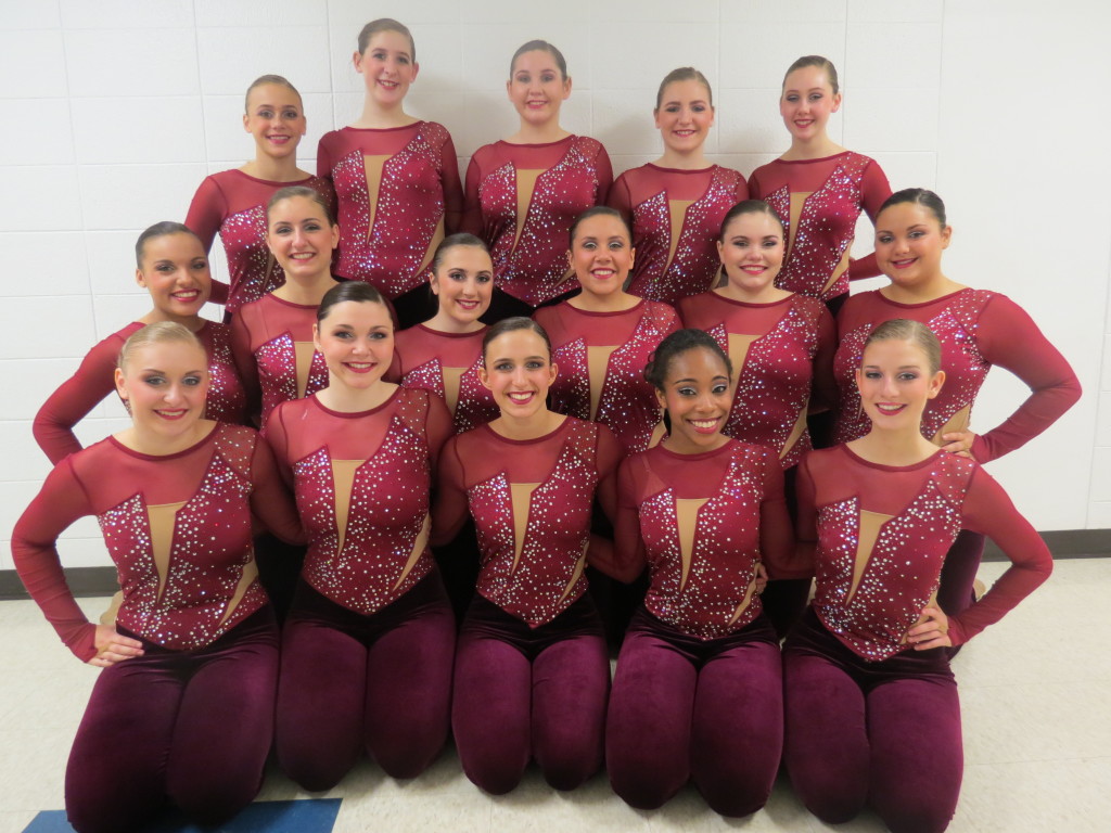 St Francis High Kick Custom burgundy unitard 2015-2016