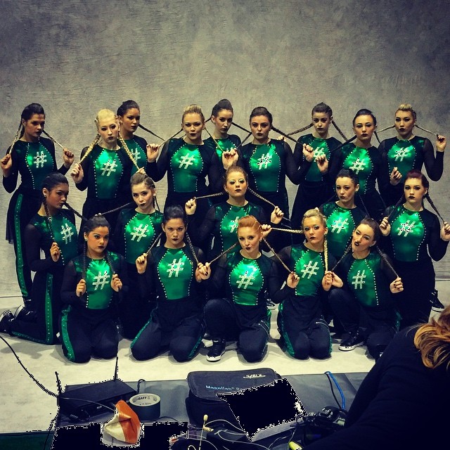 Floyd Central Dazzlers Hip Hop green costume by The Line Up, UDA NDTC 2016 Nationals