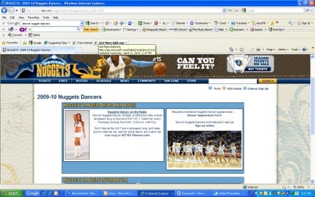 Denver Nuggets Dancers link to website
