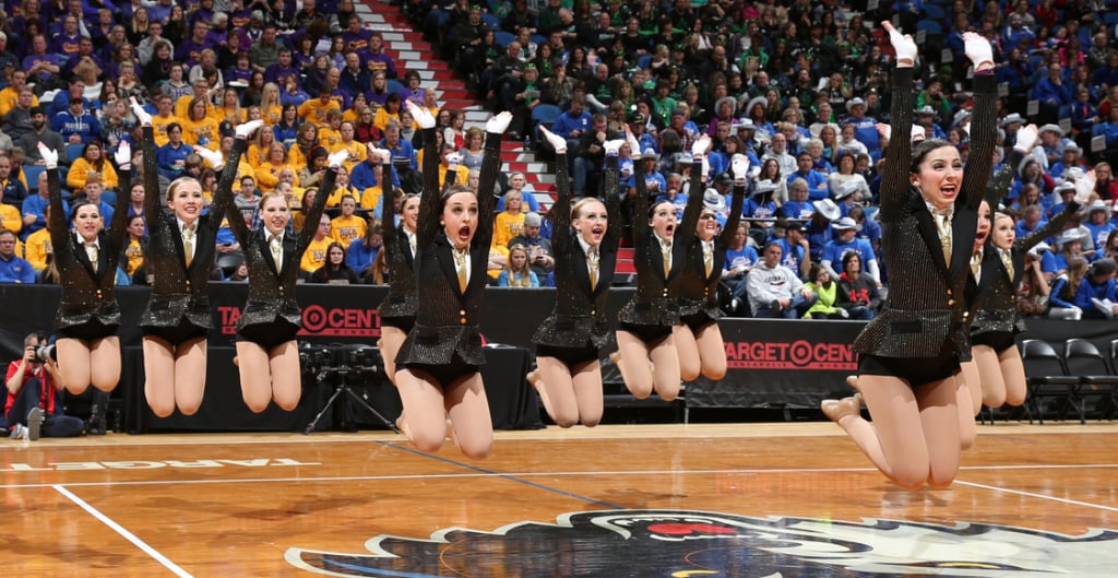 Totino Grace E'gals Dance team, 2014 2015, suit and tie, High Kick, The Line Up