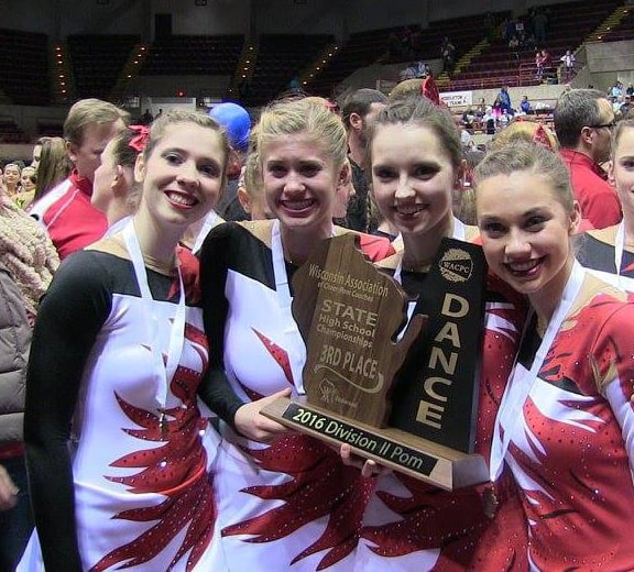 Hortonville Pom Uniform at state by The Line Up