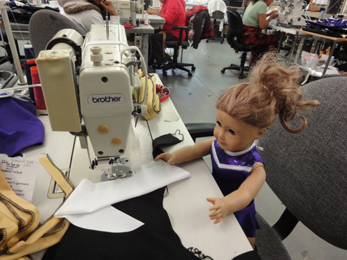 Doll Sewing in Vikings Junior Outfit