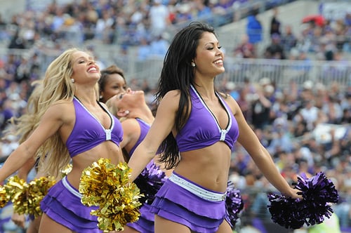 Ravens Cheerleaders Peforming in New Uniform