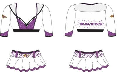 Final design for the Baltimore Ravens cheerleaders uniforms, The Line Up
