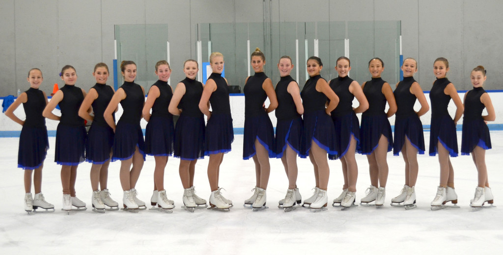 Phoenix Synchronized Skating Intermediate team, New practice skirt and leotard, The Line Up