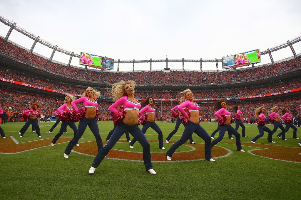 Denver Broncos Cheerleaders, Breast Cancer Awareness Uniforms, 2015 The Line Up 