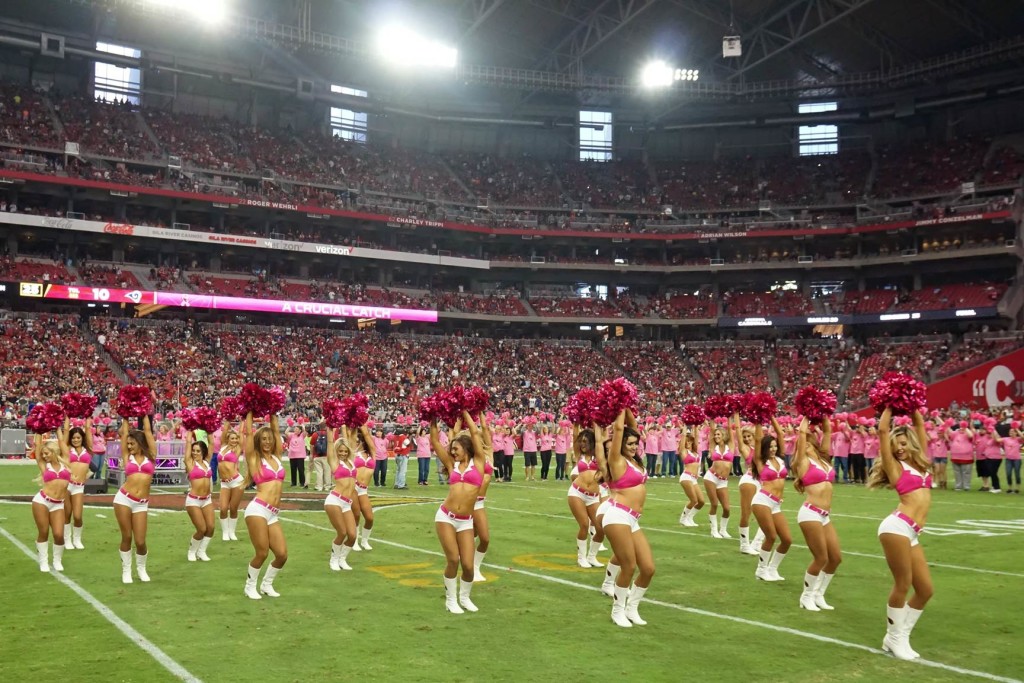 Arizona Cardinals Cheerleaders Breast Cancer Awareness, The Line Up
