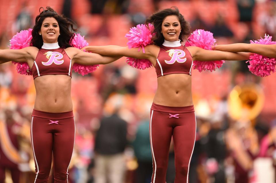 Washington Redskins Cheerleaders, Breast Cancer Awareness Uniforms, The Line Up,