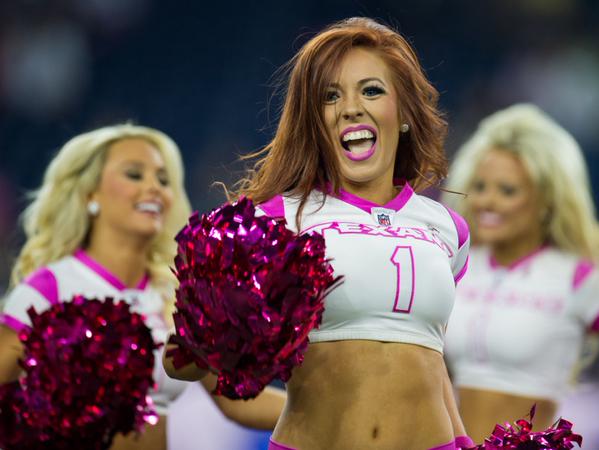 Houston Texans Cheerleaders, Pink Breast Cancer Uniforms, The Line Up