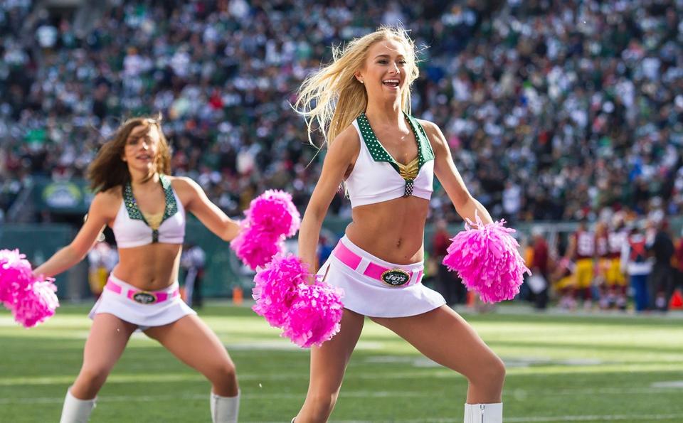 New York Jets Flight Crew, Breast Cancer Awareness,pink belts, The Line Up