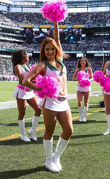 New York Jets Flight Crew, Breast Cancer Awareness,pink belts, The Line Up