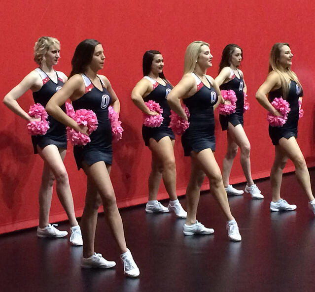 University of Nebraska Omaha Dance Team, black dress uniforms, The Line Up