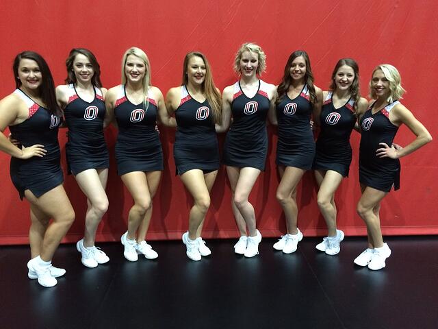 University of Nebraska Omaha Dance Team, black dress uniforms, The Line Up