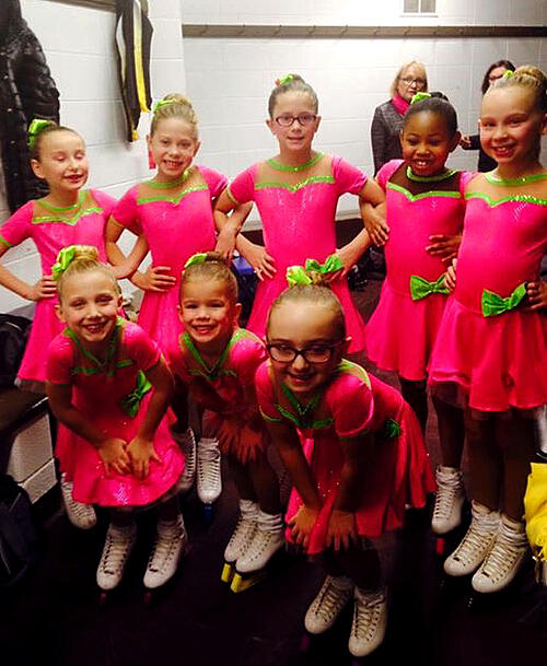Chicago Radiance Beginner 1, The Line Up, bright pink and lime dress