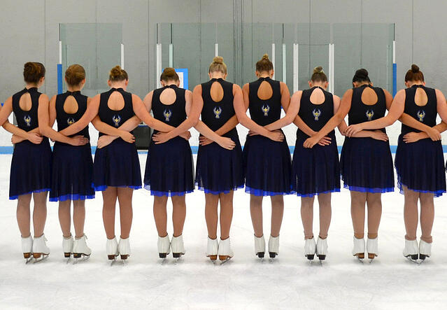 Synchronized skating leotard and skirt, practice wear, Phoenix Synchro team