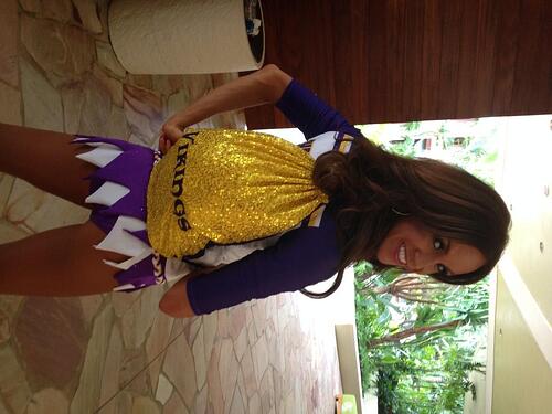 Minnesota Vikings Pro Bowl Cheerleader Pam, The Line Up, custom sparkly bag
