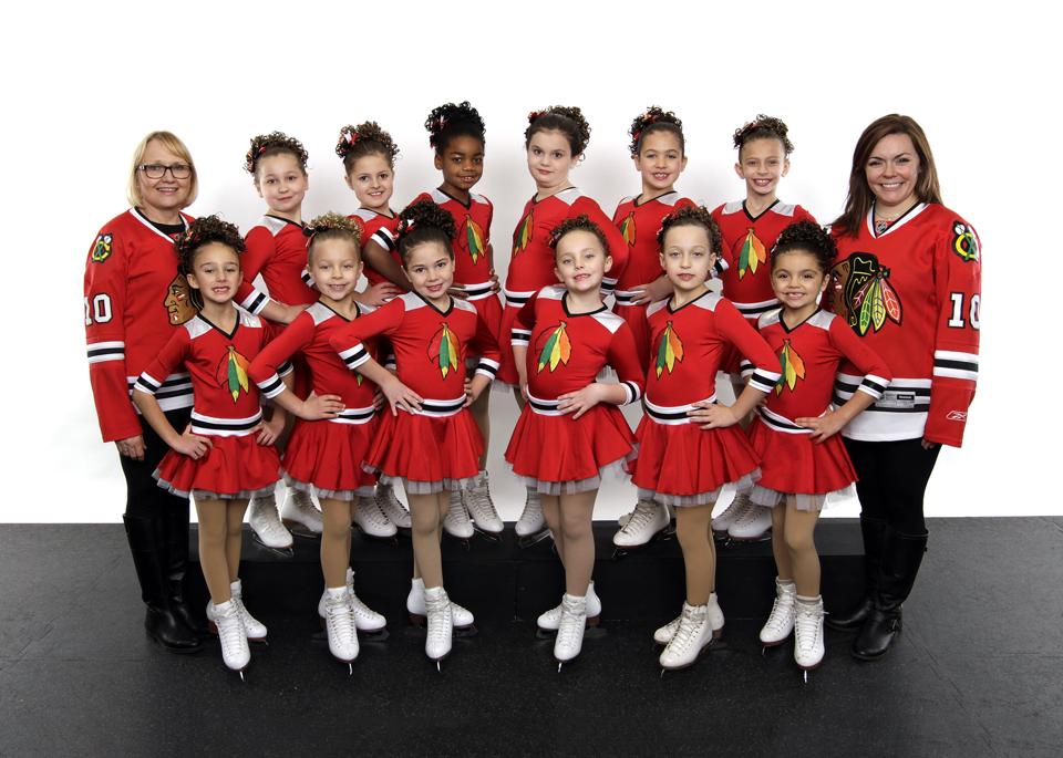 Beginner 1 Chicago Radiance 2015, The Line Up, hockey theme, Chicago Blackhawks, synchronized Skating