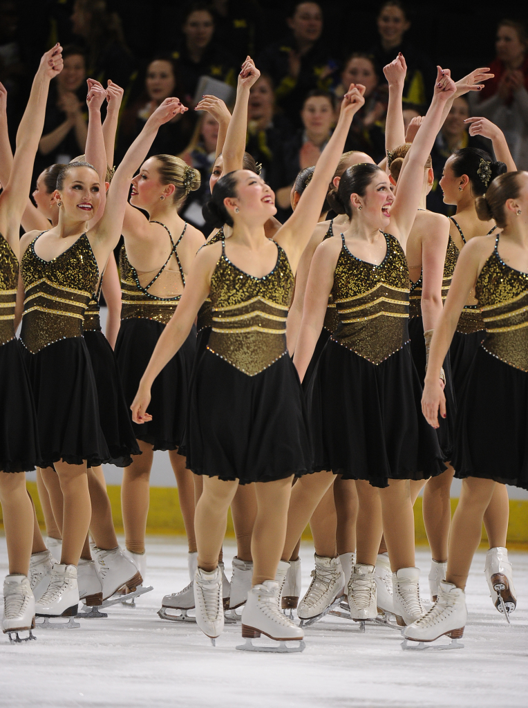 Synchronized Skating Nationals 2015, The Line Up, custom dresses, black and gold, Hockettes Junior Short