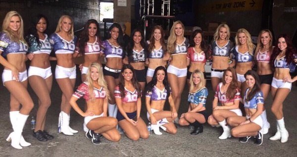 NFL Cheerleaders wearing the sparkle jersey uniform at Pro Bowl