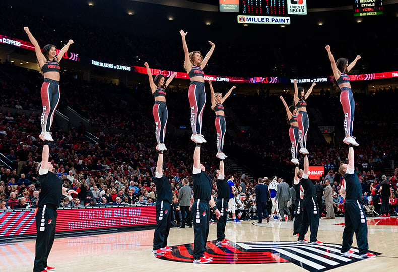 blazers stunt team uniforms