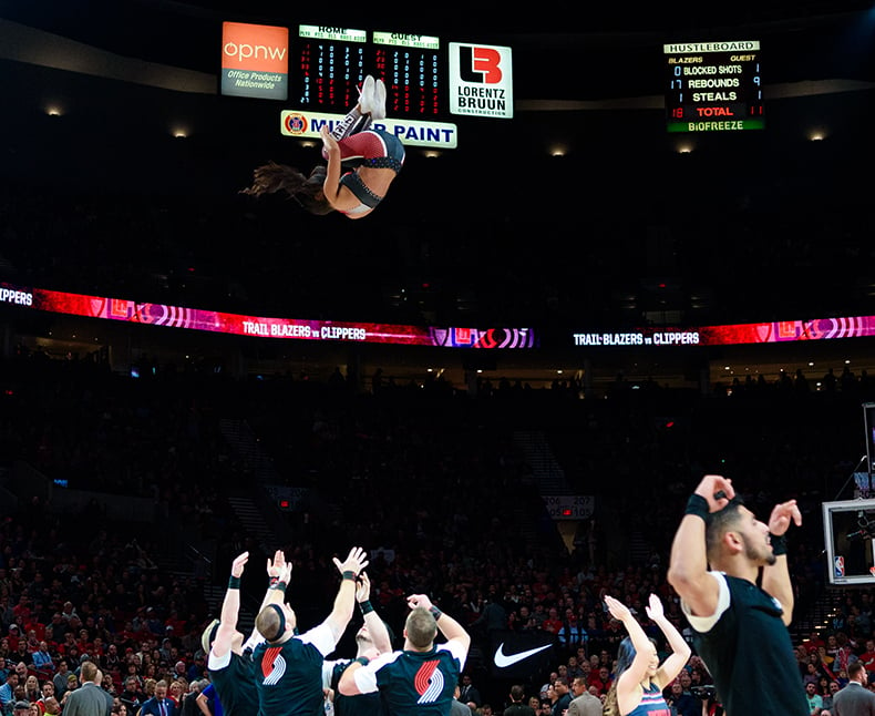 blazers stunt team uniforms